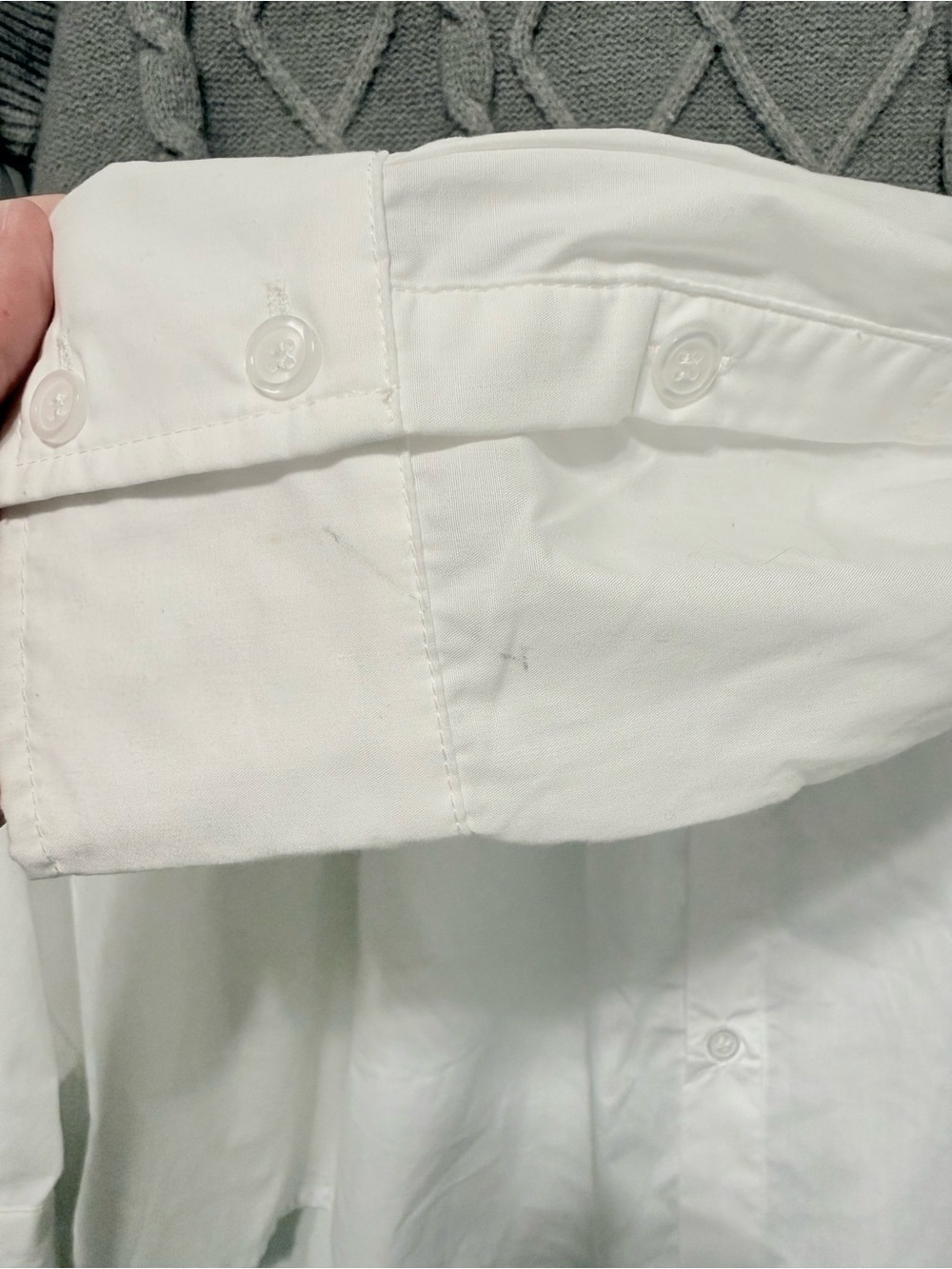 Emory Park Cable Two Fer Sweater Vest Shirt Medium Taupe White - Picture 6 of 7